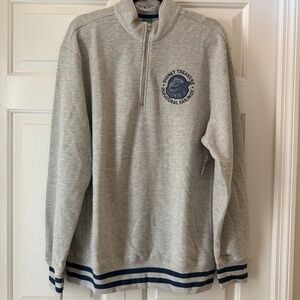 NEW DCL Disney Cruise Line Quarter Zip Gray Treasure Inaugural Pullover Large